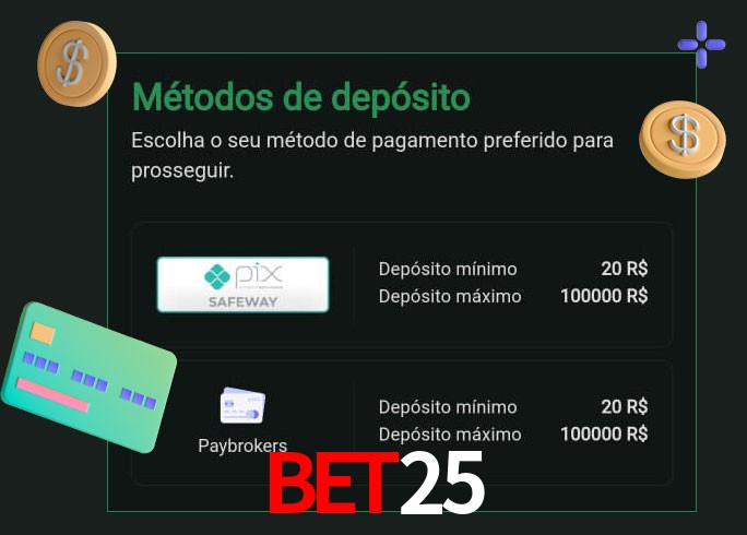 O cassino bet25 oferece uma grande variedade de métodos de pagamento